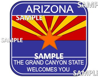Arizona State Welcome Sign Scrapbook Embellishment Paper Die Cut Piece