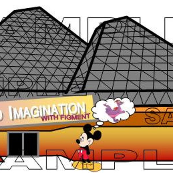 Disney World Epcot Journey into Imagination Figment Mickey Mouse Scrapbook Embellishment Paper Die Cut Piece