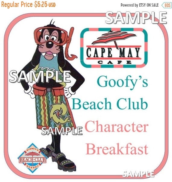 On Sale Off Disney World Goofy S Beach Club Character Etsy