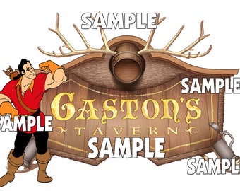 Disney World Magic Kingdom Gaston's Tavern Restaurant Scrapbook Embellishment Paper Die Cut Piece