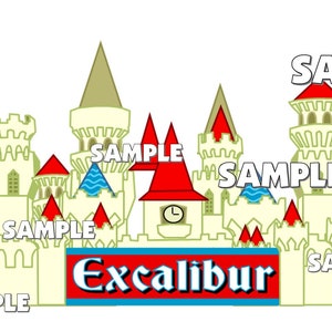 Excalibur Hotel Las Vegas Nevada Segno Scrapbook Abbellimento Carta Fustellata Pezzo