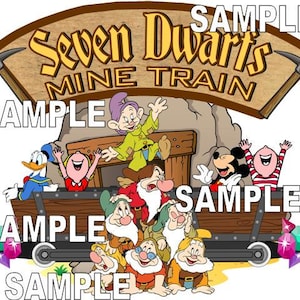 Disney World Seven Dwarfs Gruva Tåg Berg-och-dalbana Scrapbooking Scrapbook Utsmyckning Stansad Ladda ner Fil Png
