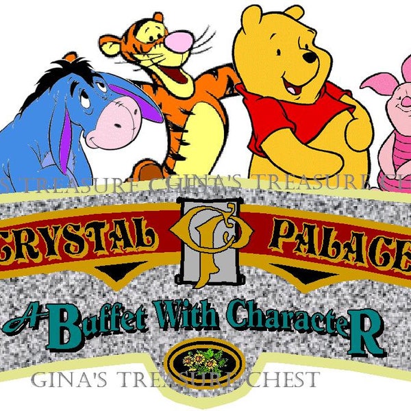 Disney World Magic Kingdom Crystal Palace Winnie the Pooh Restaurant Sign Scrapbook Paper Die Cut Piece