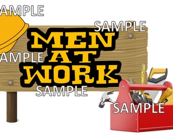 Men at Work Scrapbook Embellishment Paper Die Cut Piece