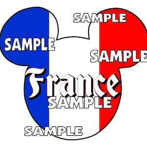 Disney World Epcot Countries Country World Showcase France Mickey Mouse Ears Scrapbook Embellishment Paper Die Cut Piece