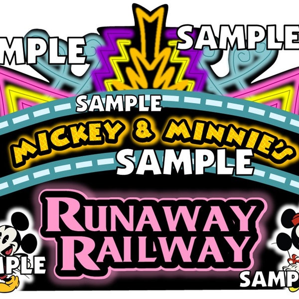 Disney World Hollywood Studios Mickey & Minnie's Runaway Railway Scrapbook Embellishment Paper Die Cut Piece