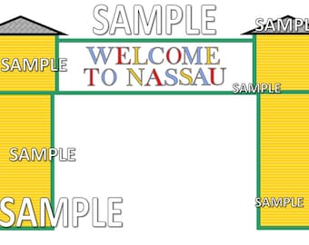Welcome to Nassau Sign Cruise Travel Scrapbook Embellishment Paper Die Cut Piece