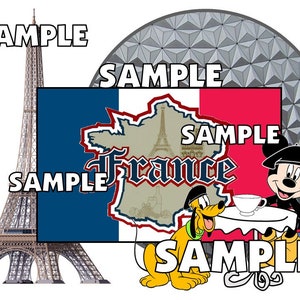 Disney World Epcot Countries World Showcase France Mickey Mouse Scrapbook Embellishment Paper Die Cut Piece