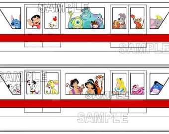 Disney World Disneyland Monorail Set Middle Scrapbook Embellishment Paper Die Cut Piece