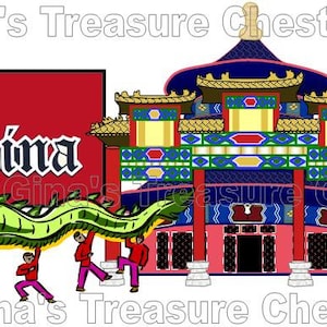 Disney World Epcot World Showcase Travel China Scrapbook Abbellimento Carta Fustellata Pezzo