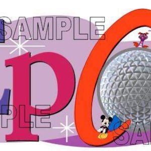 Disney World Epcot Sign Mickey Mouse Figment Spaceship Earth Scrapbook Embellishment Paper Die Cut Piece