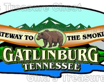 Gatlinburg Tennessee Sign Travel Scrapbook Embellishment Paper Die Cut Piece