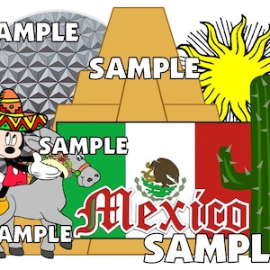 Disney World Epcot Countries World Showcase Mexico Mickey Mouse Scrapbook Embellishment Paper Die Cut Piece
