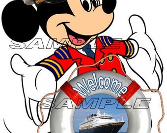 Disney Cruise Captain Mickey Mouse Welcome Aboard Scrapbook Embellishment Paper Die Cut Piece