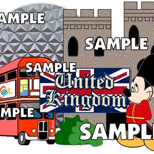 Disney World Epcot Countries World Showcase United Kingdom Mickey Mouse Scrapbook Embellishment Paper Die Cut Piece