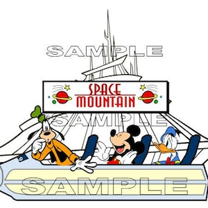 DIGITAL DOWNLOAD Disney World Tomorrowland Space Mountain Ride Scrapbooking PNG file