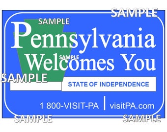 Pennsylvania State Welcome Sign Scrapbook Embellishment Paper Die Cut Piece