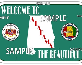Welcome to Alabama State Welcome Sign Scrapbook Embellishment Paper Die Cut Piece