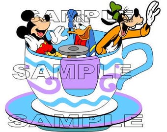 Disney World Disneyland Mad Tea Party Tea Cups Ride Scrapbooking Scrapbook-utsmyckning Die Cut Ladda ner fil Png