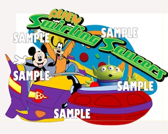Disney World Hollywood Studios Toy Story Alien Swirling Saucers Ride Scrapbook Embellishment Paper Die Cut Piece