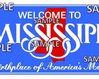 Welcome to Mississippi Sign Travel Scrapbook Embellishment Paper Die Cut Piece