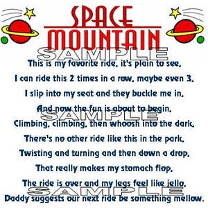 DIGITALER DOWNLOAD Disney World Tomorrowland Raum Berg Gedicht Scrapbooking PNG Datei