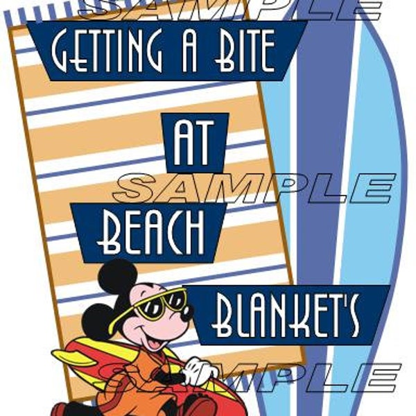 Disney Cruise Beach Blanket's Buffet Restaurant Mickey Mouse Scrapbook Embellishment Paper Die Cut Piece