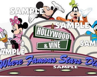 Disney World Hollywood Studios Hollywood and Vine Restaurant Dinner Scrapbook Embellishment Paper Die Cut Piece