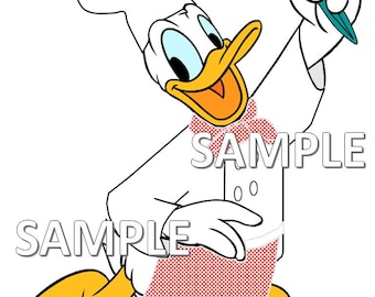 Disney World Contemporary Resort Chef Mickey's Donald Duck Twirling Napkin Scrapbook Embellishment Paper Die Cut Piece
