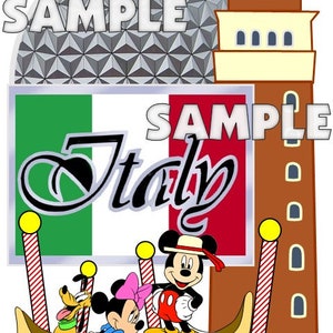 Disney World Epcot Countries Country World Showcase Italy Mickey Scrapbook Embellishment Paper Die Cut Piece