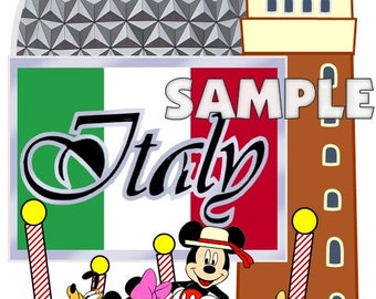 Disney World Epcot Countries Country World Showcase Italy Mickey Scrapbook Embellishment Paper Die Cut Piece