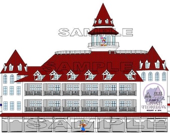 Disney World Grand Floridian Resort Hotel Scrapbook Embellishment Paper Die Cut Piece