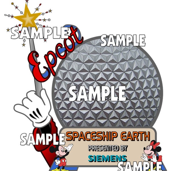 Disney World Epcot Spaceship Earth Ball Old Mickey Hand Wand Scrapbook Embellishment Paper Die Cut Piece