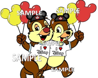 Disney World Disneyland Chip and Dale I Love Disney Scrapbook Embellishment Paper Die Cut Piece