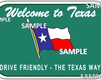 Texas State Welcome Sign Scrapbook Embellishment Paper Die Cut Piece