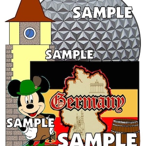 Disney World Epcot Countries World Showcase Germany Mickey Mouse Scrapbook Embellishment Paper Die Cut Piece