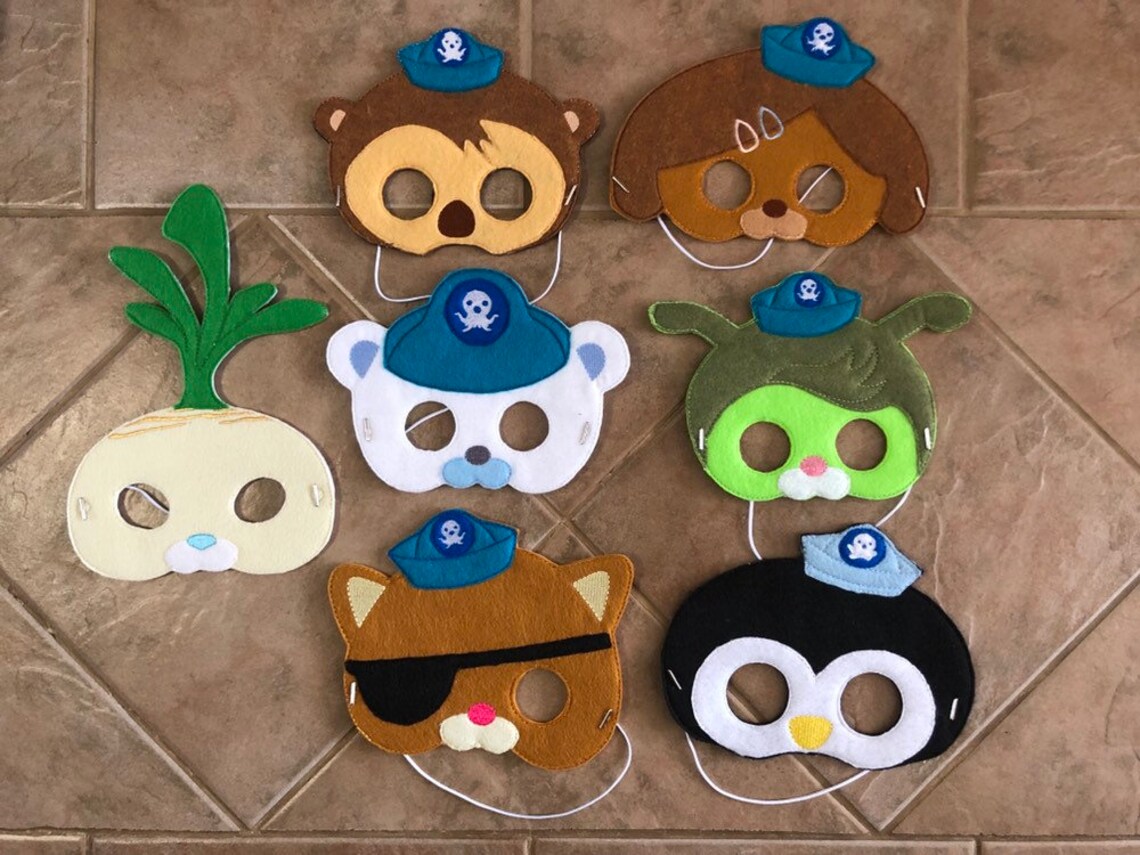 Felt Octonauts Inspired Costume Masks pretend play for ages Etsy