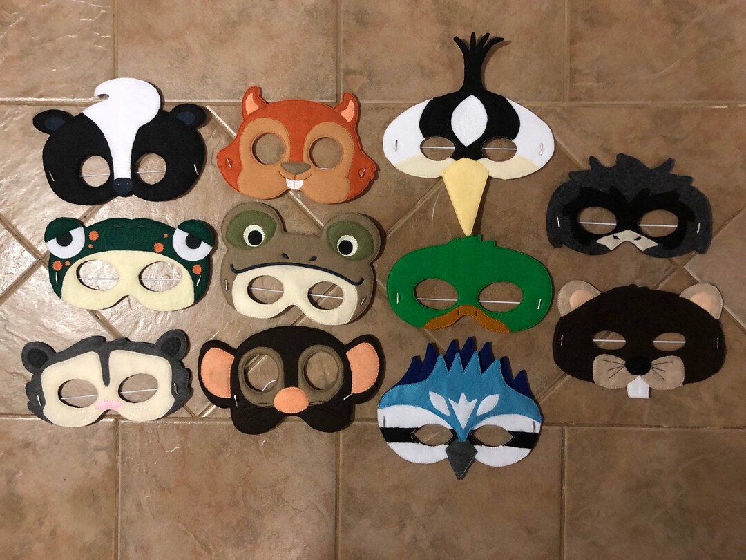 Felt Animal Costume Masks Thornton Burgess Characters Etsy