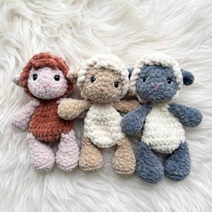 Cute Crocheted Sheep Plush Toy: Ideal Sleeping Companion for Children, Crochet Lovey Snuggler Lamb