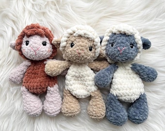 Adorable peluche de oveja de ganchillo: compañero ideal para que los niños duerman, un corderito de peluche de ganchillo para abrazar.