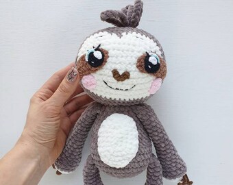 New Mom Gift, Crochet sloth soft toy, Amigurumi Sloth, Sloth Stuffed Animals, sloth baby gift, personalized Sloth decor, sloth baby shower