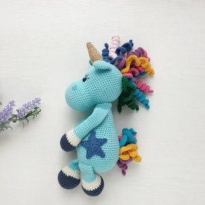 Baby girl gift, Unicorn stuffed Toy, crochet unicorn doll, personalized toy, rainbow knitted unicorn, handmade unicorn, unicorn party
