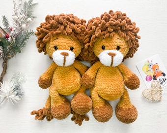 Amigurumi Lion Toy: Crochet Plush Doll, Safari Nursery Decor