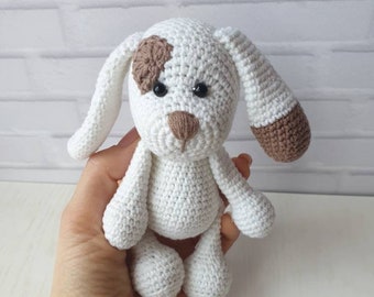 Ostergeschenk, Miniatur Gehäkelter Hund, Gehäkelter Hund, Amigurumi kleiner Hund, Gehäkelter Spielzeug Welpe, Handgemachter Plüschhund