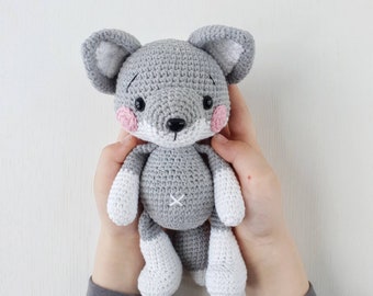 Stuffed Crochet wolf toy, amigurumi plush wolf, Handmade Wolf, Personalized gray wolf, Forest animal toy, Woodland animals, Woodland Nursery