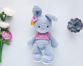 Crochet rabbit toy, Plush bunny, crochet bunny toy, Stuffed rabbit, Amigurumi bunny doll, Stuffed animal bunny, custom plush bunny