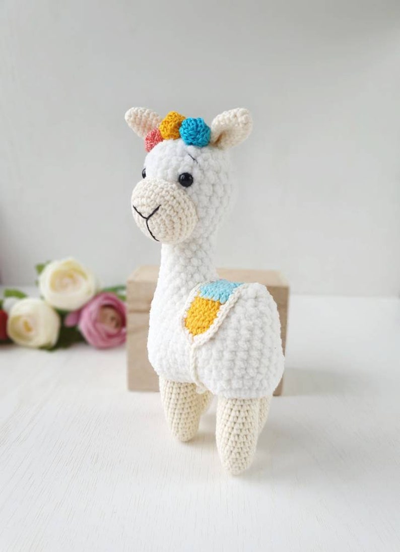Llama Stuffed Toy White Crochet Alpaca Toy Plush Alpaca - Etsy