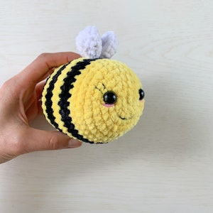 Crochet Bee Plush, Soft Bee Plushie, Handmade Bee Soft Toy , Crochet Amigurumi Yellow and Black Bee, Stuffed Animal for Baby