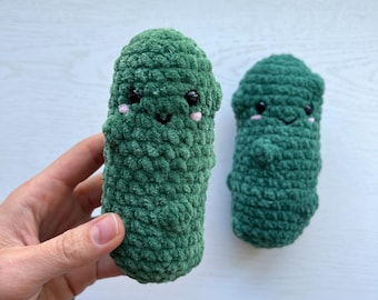 Crochet Pickle, Amigurumi Pickle Plushie toy, Kawaii Plush gift, Funny Vegetable stuffed doll