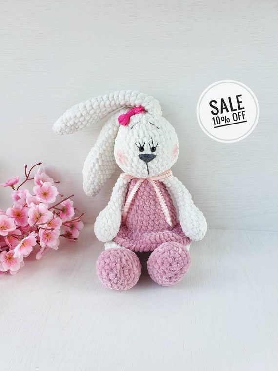 pink easter bunny stuffed animal